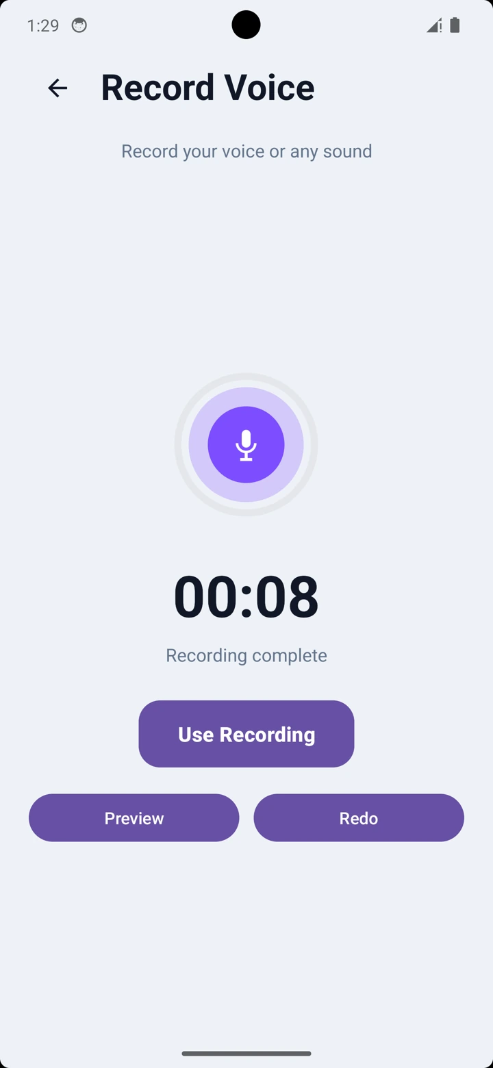 Preview or use a recording