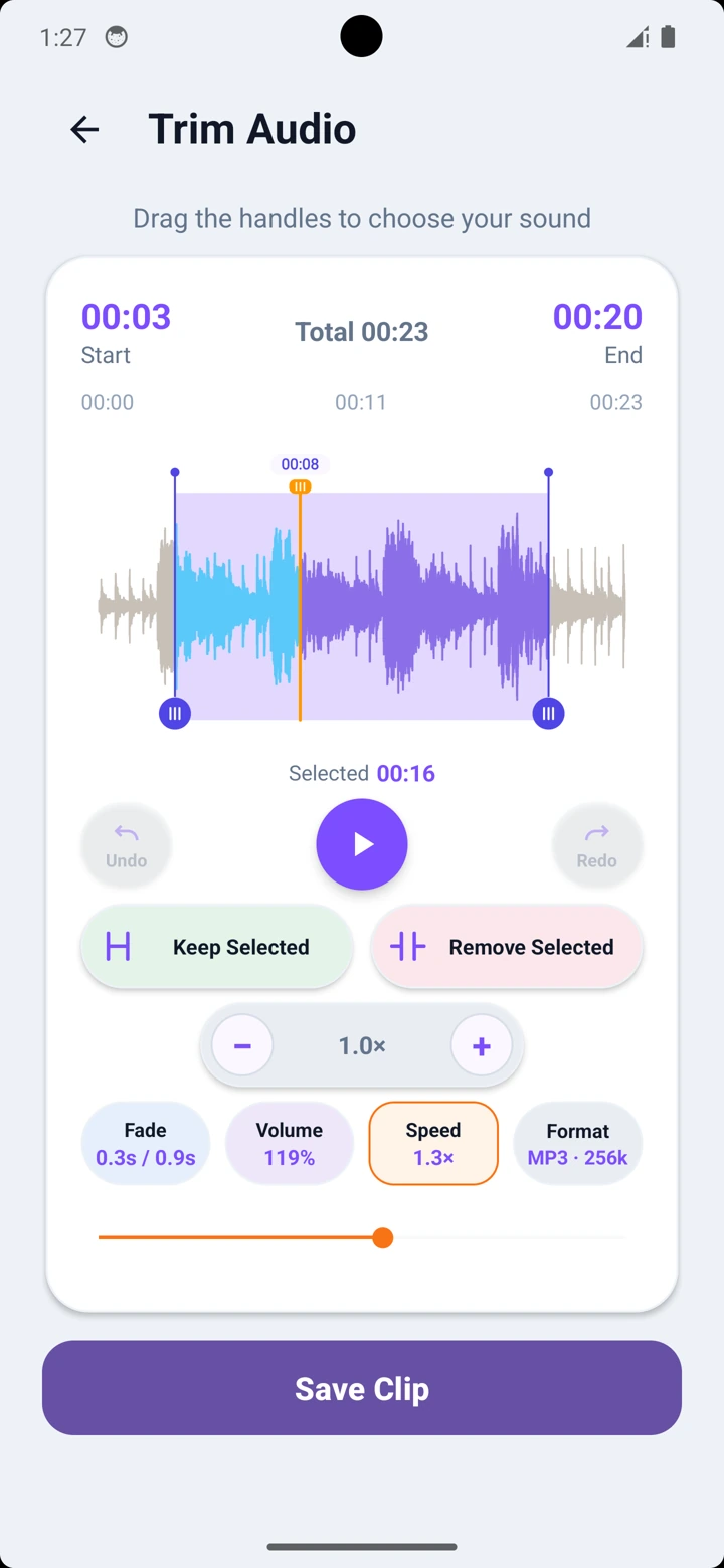 Change playback speed