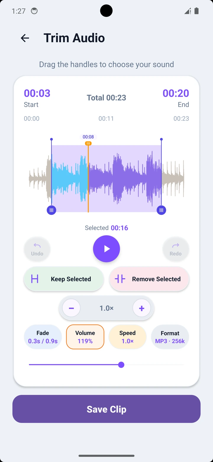 Adjust volume